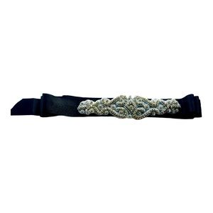 Womens Rhinestones Ribbon Sash Belt for Dress Onesize